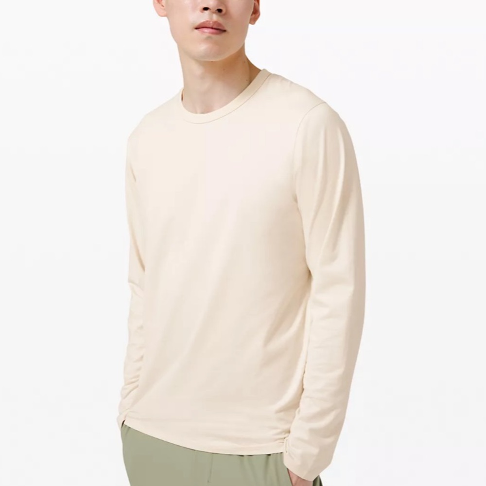 Lululemon Men’s Fundamental Longsleeve T Shirt • White Opal • L